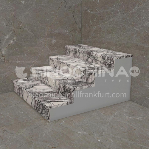 Natural white modern light luxury marble staircase M-XB05M